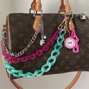 Silver initial bubble Bag Charm